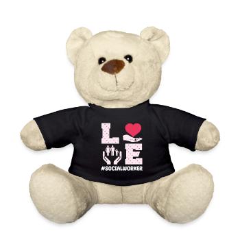 Beautiful School Social Worker Valentine's Day - Teddy Bear - black - Front