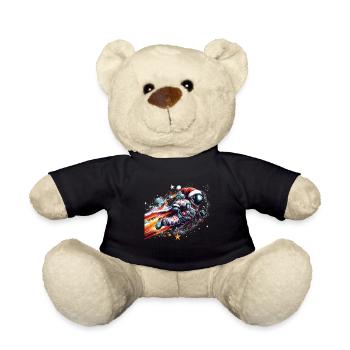 Super Père Noël en tant qu’astronaute dans l’espace - Nounours - noir - Devant