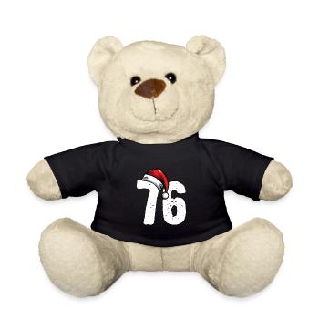76 Number Christmas - Teddy Bear - black - Front