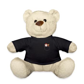 Rentier Pocket Funny Xmas Santa Claus - Teddy - Schwarz - Vorne