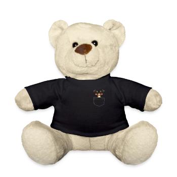 Rentier Pocket Funny Xmas Santa Claus - Teddy - Schwarz - Vorne