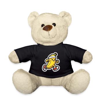 Banana at a running pace - Teddy Bear - black - Front