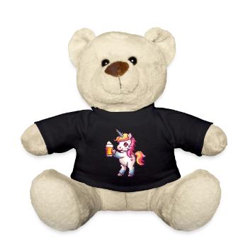 Einhorn Bier Party Lustig - Teddy - Schwarz - Vorne