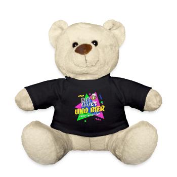 80er und Bier darum bin ich hier - 80er Jahre - Teddy - Schwarz - Vorne