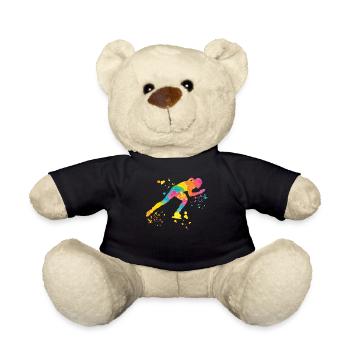 Speed skater Sportswoman Speed Skating - Teddy Bear - black - Front