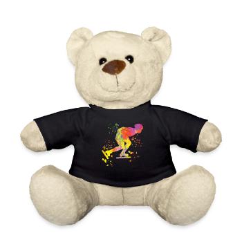 Speed skater Sportswoman Speed Skating - Teddy Bear - black - Front