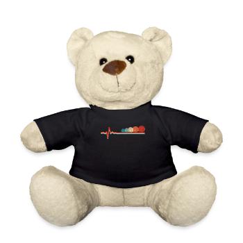 Knitting ECG Heartbeat - Teddy Bear - black - Front