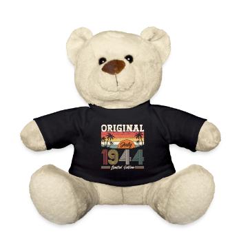 80th Birthday Original June 1944 Born 1944 - Teddy Bear - black - Front