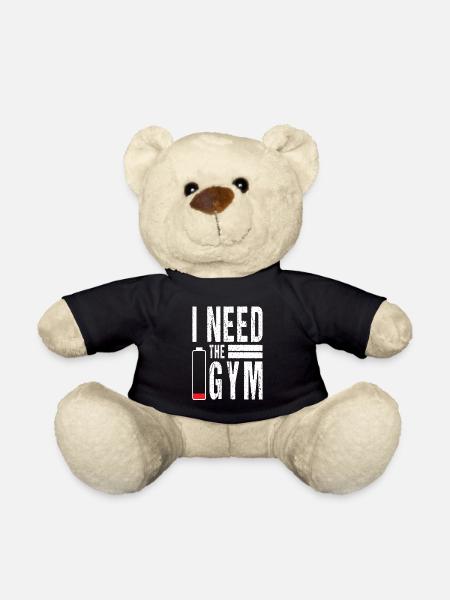 I Need the Gym Fitness Studio Sport Spruch - Teddy Bear - black