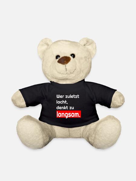 Wer zu letzt lacht, denkt Langsam T-shirt - Teddy - Schwarz