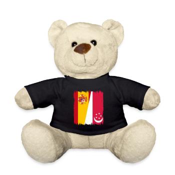 Spain Singapore flag - Teddy Bear - black - Front