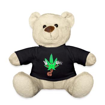 Der Bloom - Weed Cannabis Stoned Hanf Marihuana - Teddy - Schwarz - Vorne