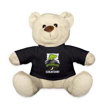 Offizielles Schlafshirt lustiger Alligator - Teddy - Schwarz - Vorne