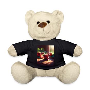 I love strawberries - Teddy Bear - black - Front