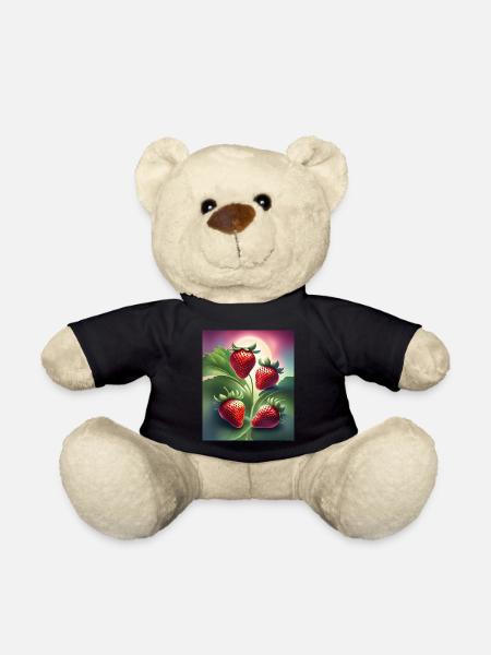 Vier leckere Erdbeeren - Teddy - Schwarz
