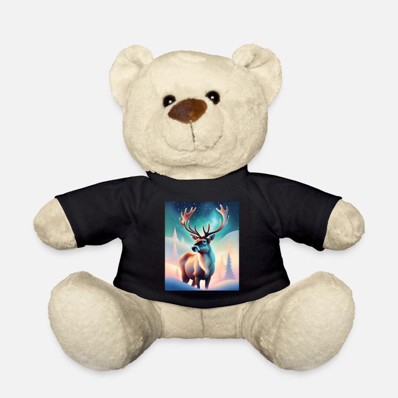 Majestätisches Rentier-Design mit Nordlichtern - Teddy - Schwarz