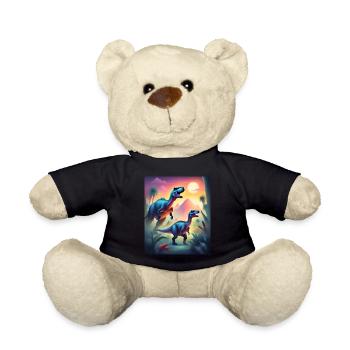 Dinosaures colorés épiques et coucher de soleil - Nounours - noir - Devant