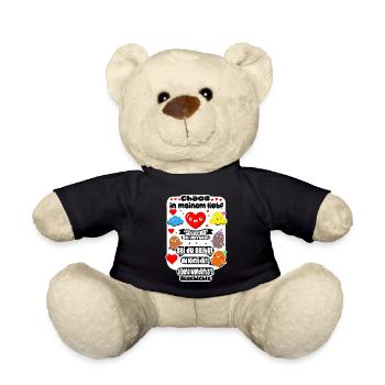 Chaos in the head, love in the heart - Teddy Bear - black - Front