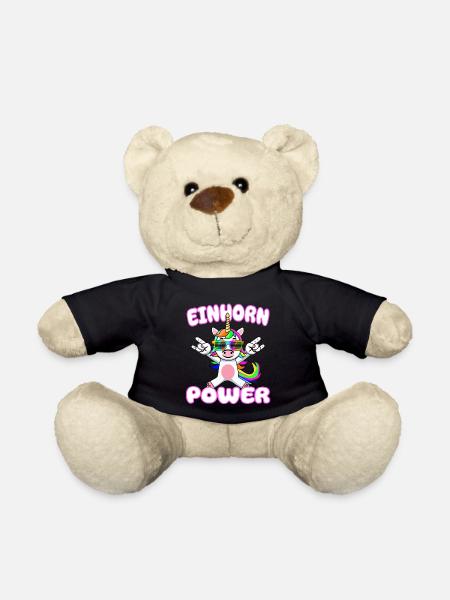 Einhorn Power Design Fabelwesen Magie Geschenk - Teddy - Schwarz
