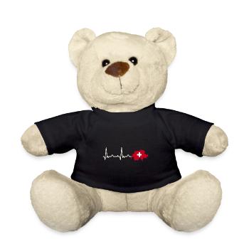 battements de cœur, suisse, coeur, alpine - Nounours - noir - Devant