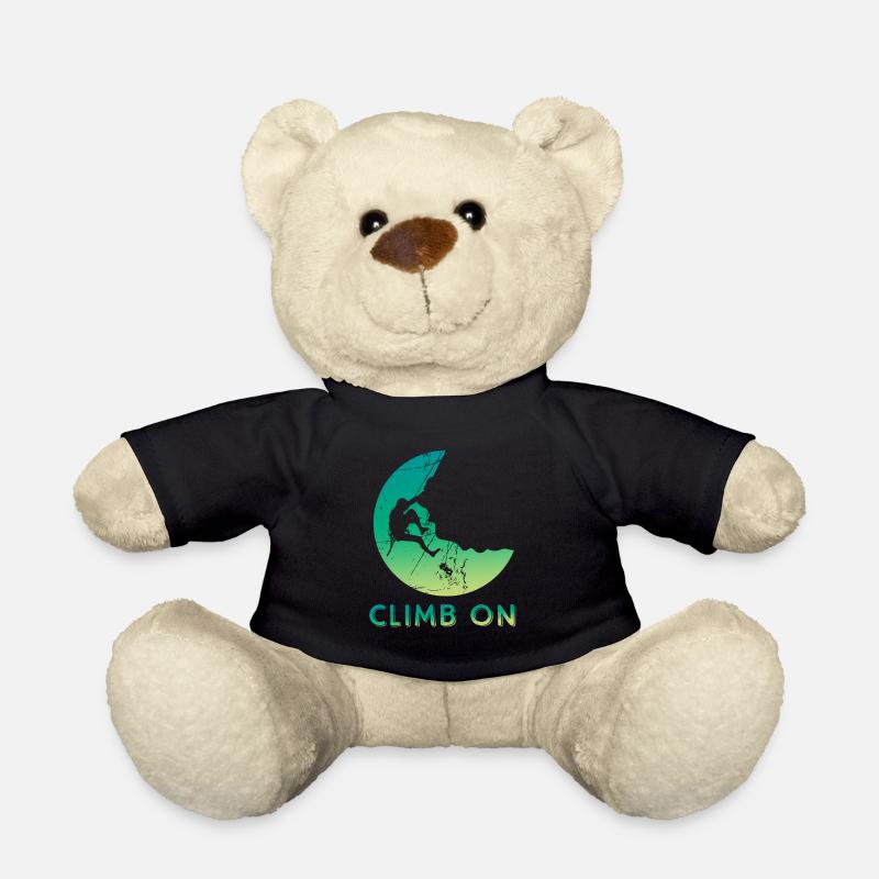 Climb on Rock Climbing Gift Bouldering Mountain - Teddy Bear - black