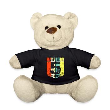 5. Geburtstag - Teddy - Schwarz - Vorne