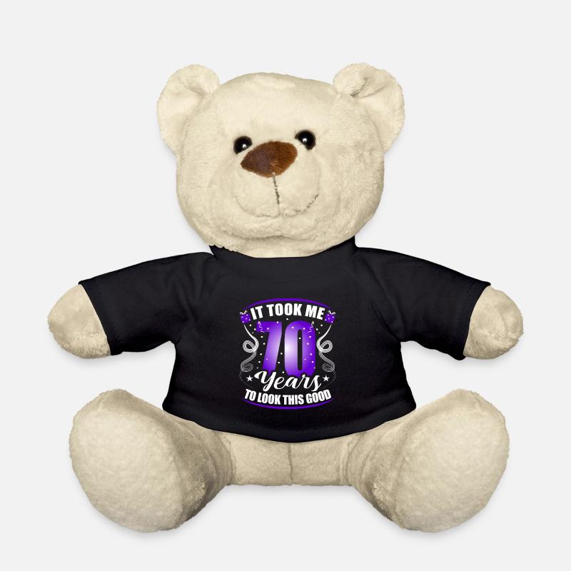70th Birthday - Teddy Bear - black