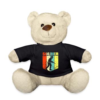 Soldat Militär Soldaten Geschenk - Teddy - Schwarz - Vorne