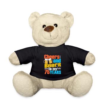 75. Geburtstag - Teddy - Schwarz - Vorne