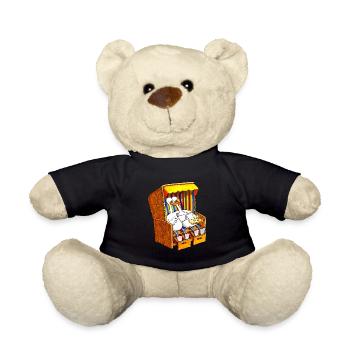 Swans in a beach chair - Teddy Bear - black - Front