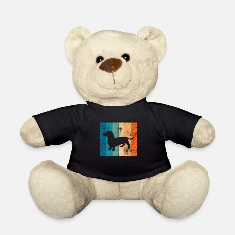 Teckel Dackel Retro Dachshund Welpe Geschenkidee - Teddy - Schwarz