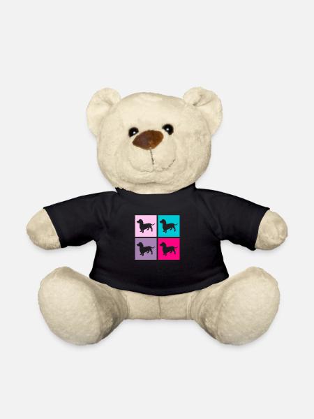 Teckel Rétro Chiens Chien Amant Cadeau Rose - Nounours - noir