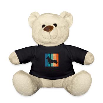 Corgi Retro Welsh Corgi Pembroke Dog Gift - Teddy Bear - black - Front