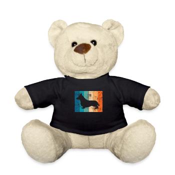 Corgi Retro Welsh Corgi Pembroke Dog Gift - Teddy Bear - black - Front