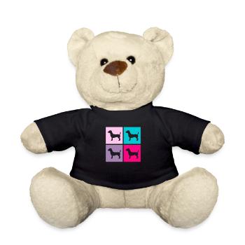 Jack Russel Hund Terrier Retro Geschenk - Teddy - Schwarz - Vorne