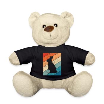 Hase Kaninchen Osterhase Hasen Retro Geschernk - Teddy - Schwarz - Vorne