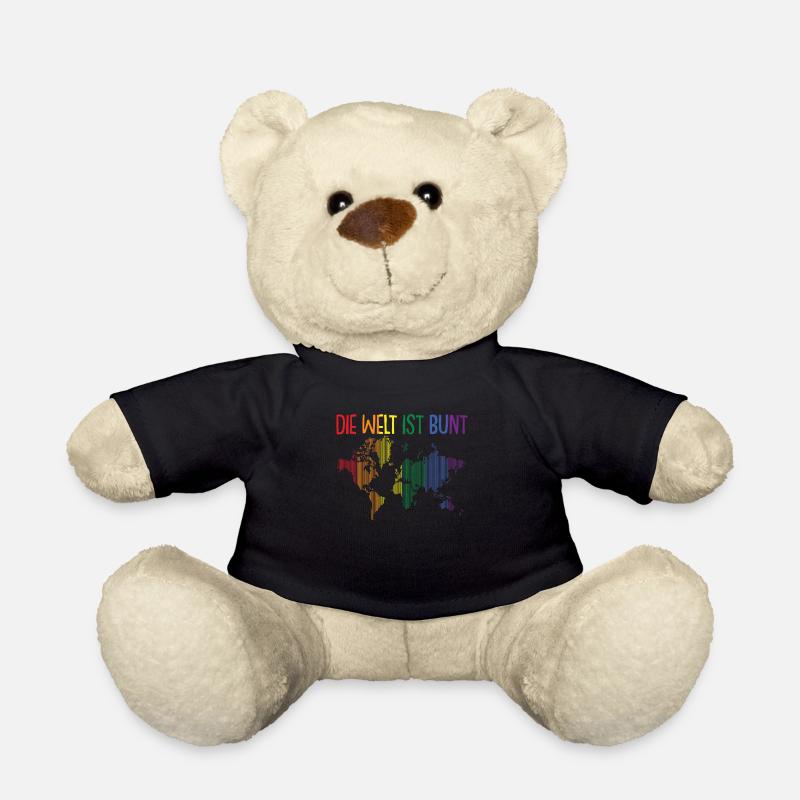 Regenbogen Gleichberechtigung Welt Bunt Geschenk - Teddy - Schwarz