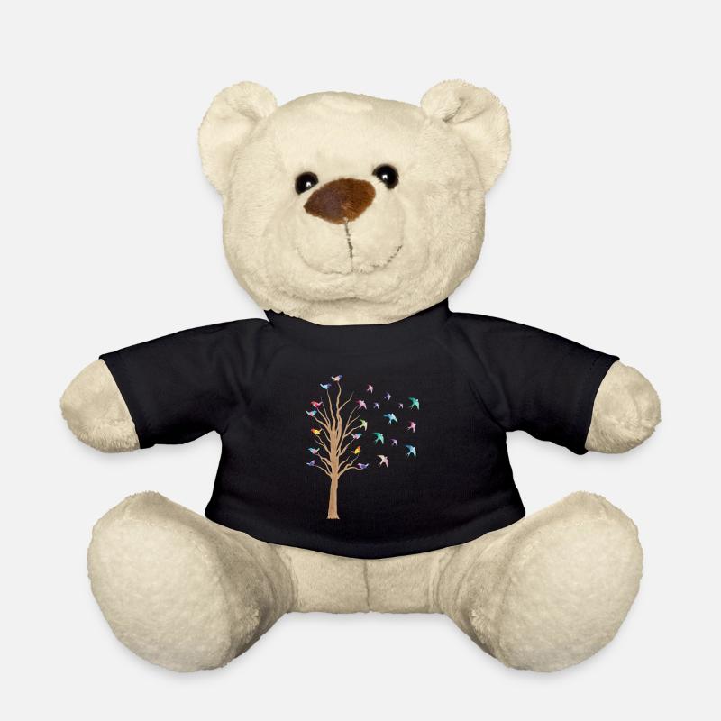 Vogel BaumVögel Beobachten Vogelschwarm Geschenk - Teddy - Schwarz