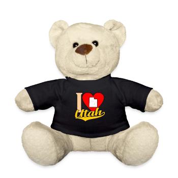 I love Utah gift - Teddy Bear - black - Front
