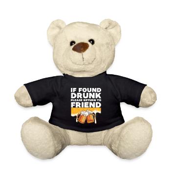 If found drunk please return to friend - Teddy Bear - black - Front