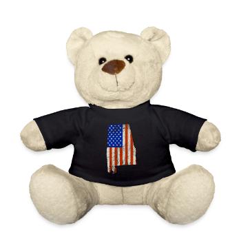 Alabama Usa flags gift - Teddy Bear - black - Front