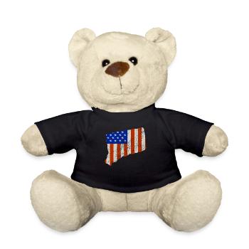 Connecticut State of Usa flag gift - Teddy Bear - black - Front