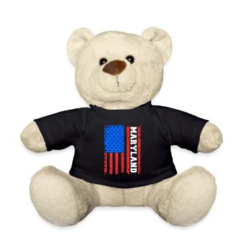 Cadeau du drapeau maryland usa - Nounours - noir - Devant