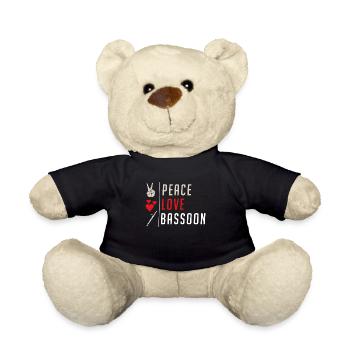Peace Love Bassoon Musical Instrument - Teddy - Schwarz - Vorne