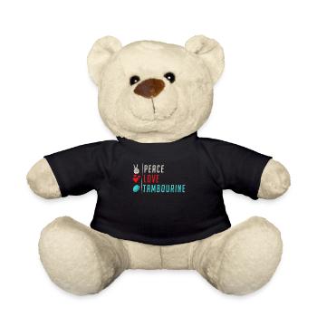Peace Love Tambourin Instrument de musique - Nounours - noir - Devant