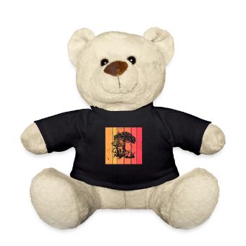 Mushroom Fungal Lover Retro Fungi Forest Gift idea - Teddy Bear - black - Front