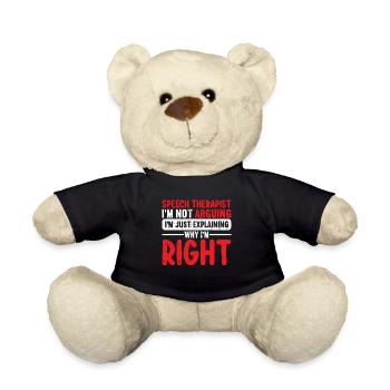 Sprachtherapeut Logopäde Geschenk - Teddy - Schwarz - Vorne