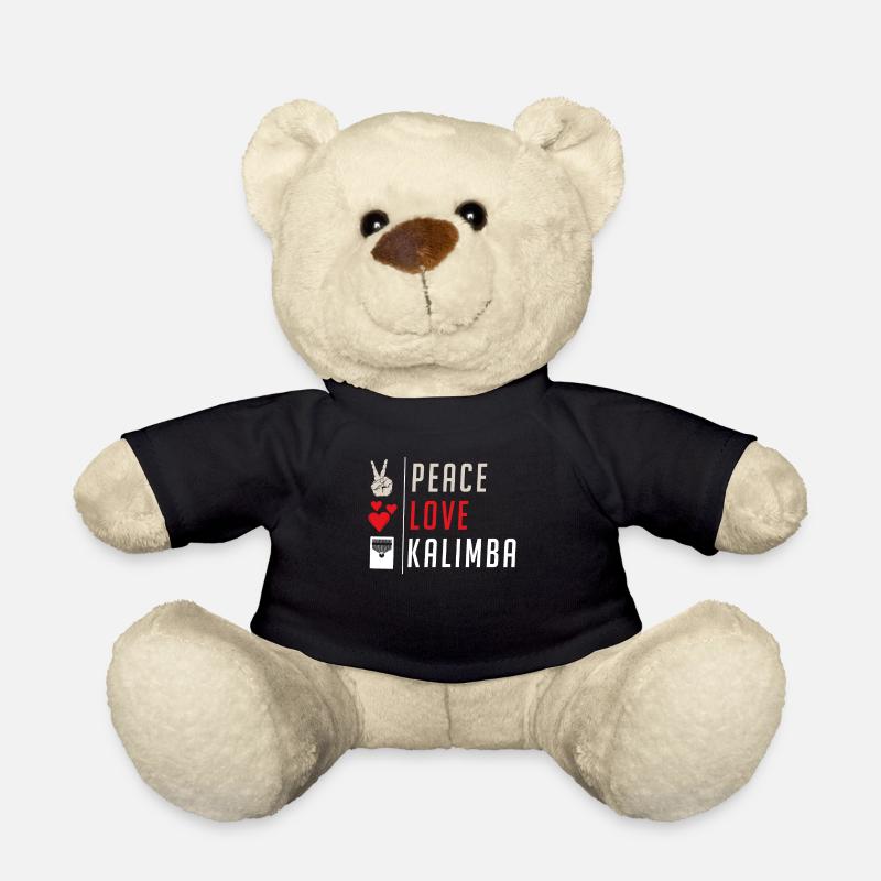 Peace Love Kalimba Musical Instrument - Teddy - Schwarz