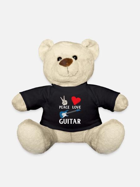 Peace Love Guitar Guitarist Guitar Lover - Teddy - Schwarz