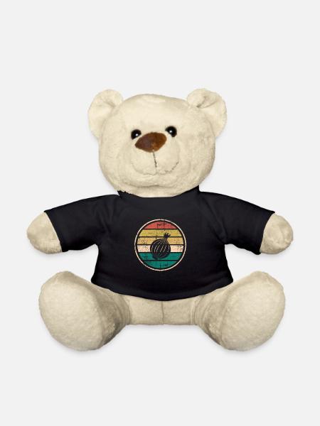 Oignon Lover Retro Vegetables Vegan Idée cadeau - Nounours - noir